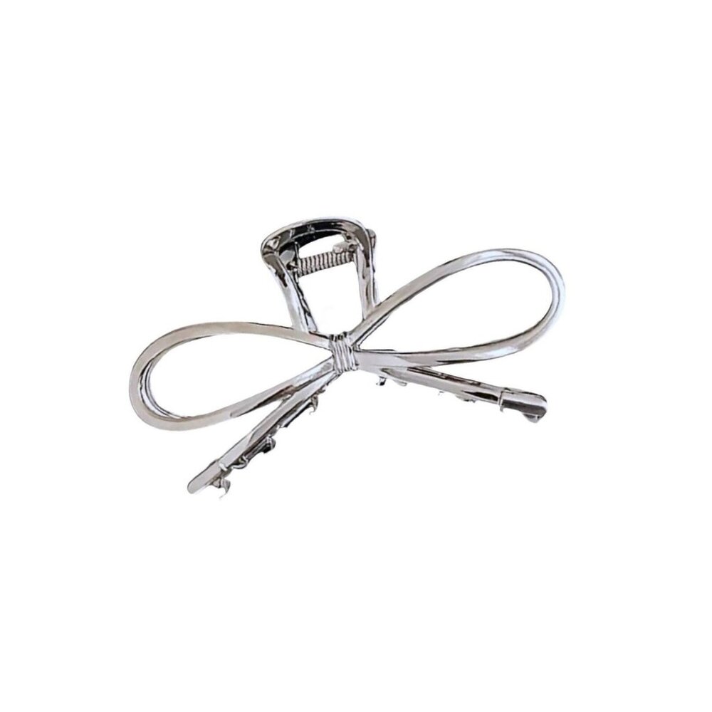 METAL BOW CLAW CLIP (SILVER)